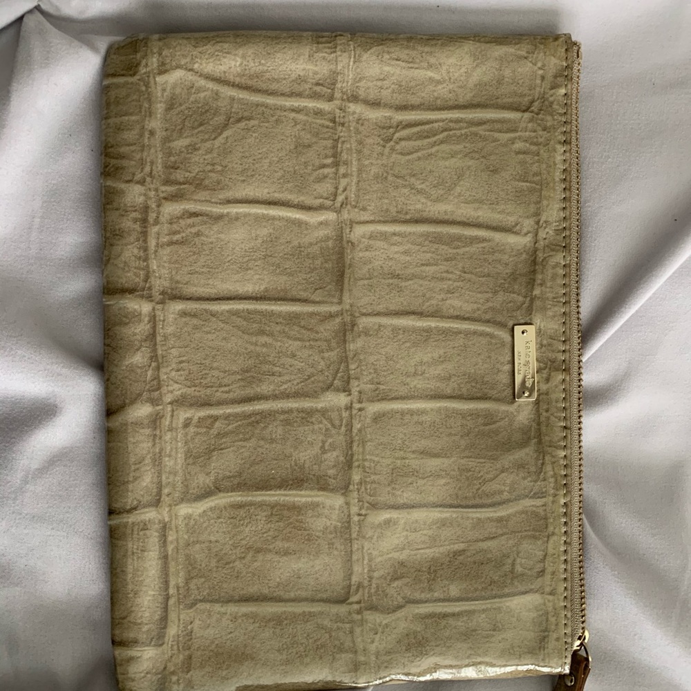 Kate Spade Tan Snakeskin Large Pouch